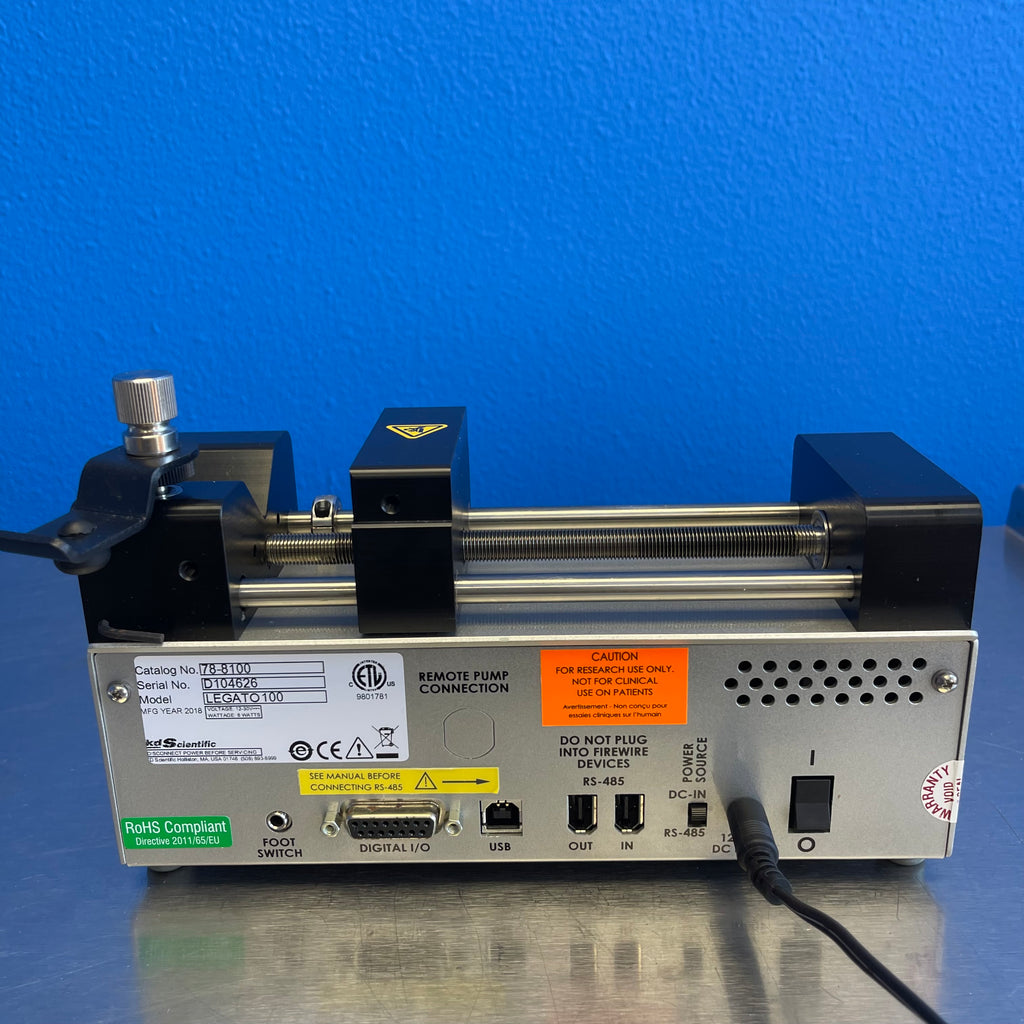 KD Scientific KDS Legato 100 Syringe Pump Single Syringe Infusion Pump Touch HMI