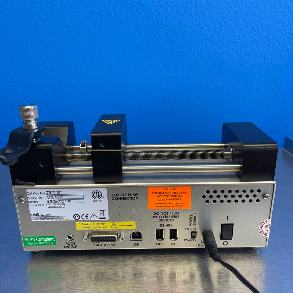 KD Scientific KDS Legato 100 Syringe Pump Single Syringe Infusion Pump Touch HMI